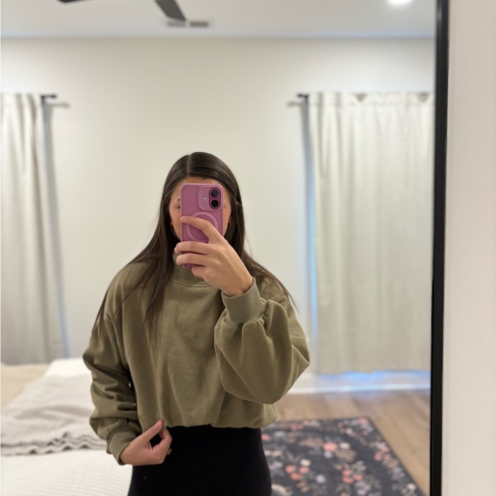 Pilcro by Anthropologie Funnel Neck Bubble Hem Sweatshirt Size Small